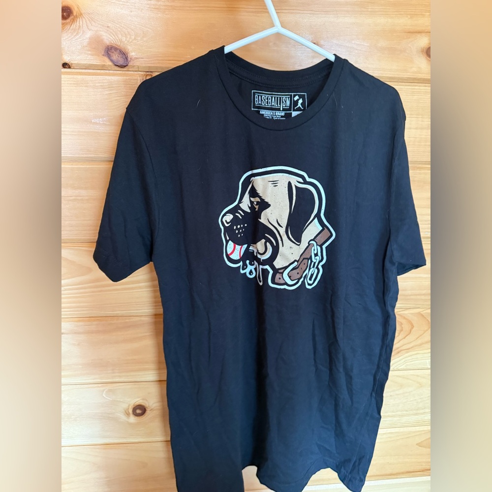 Baseballism Black Short Sleeve Tee with Dog Head Graphic
